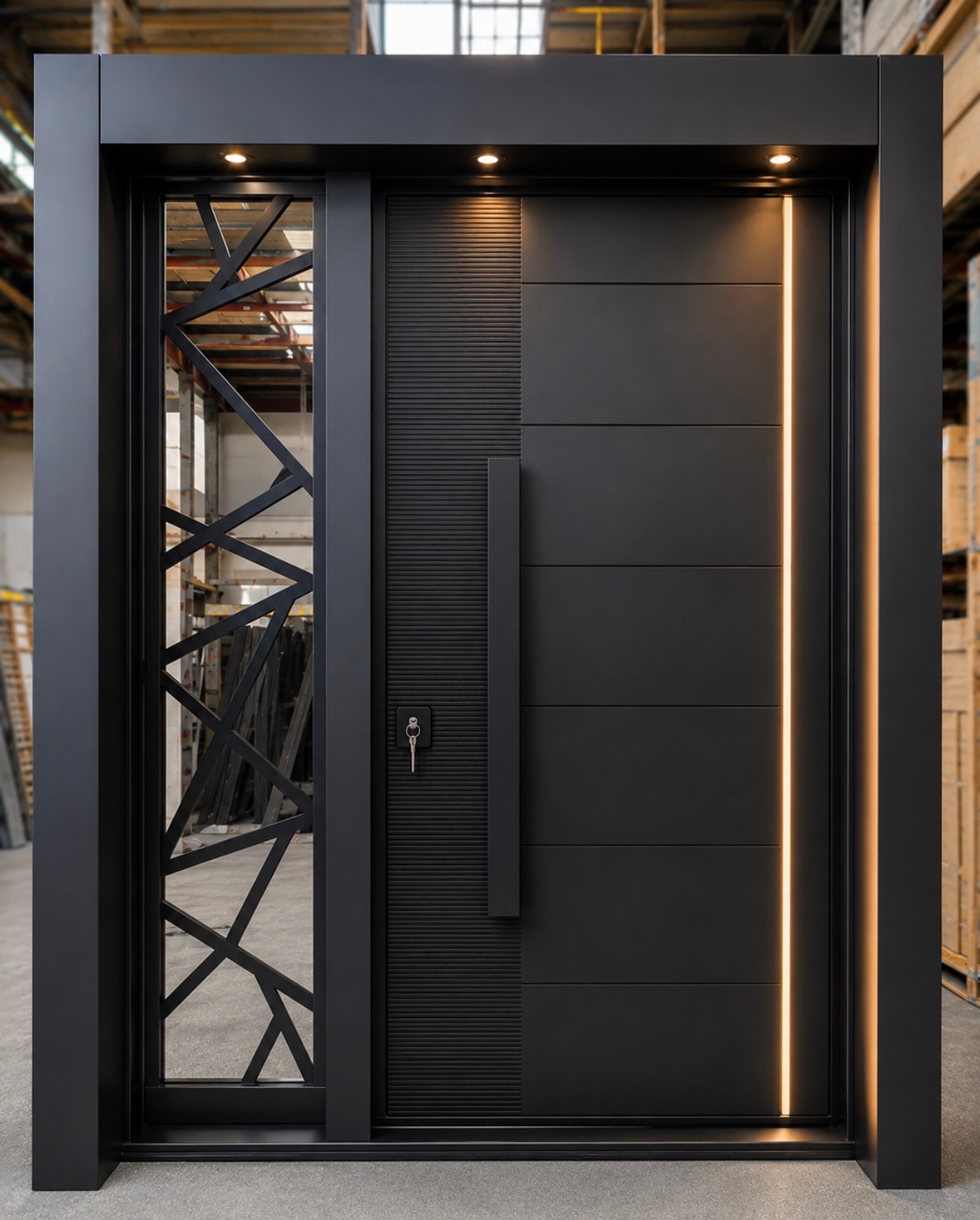 Armored Door — Geometric Panel